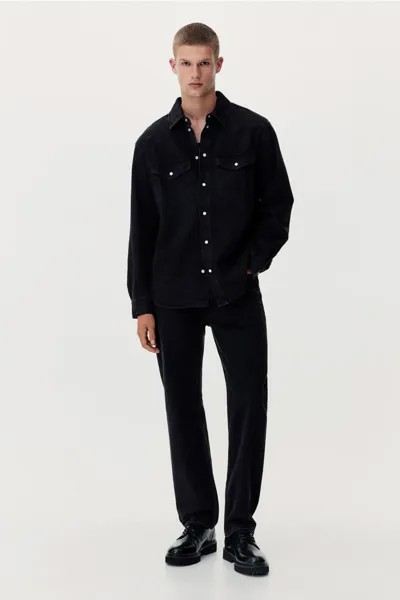 Прямые свободные джинсы H&M, черный