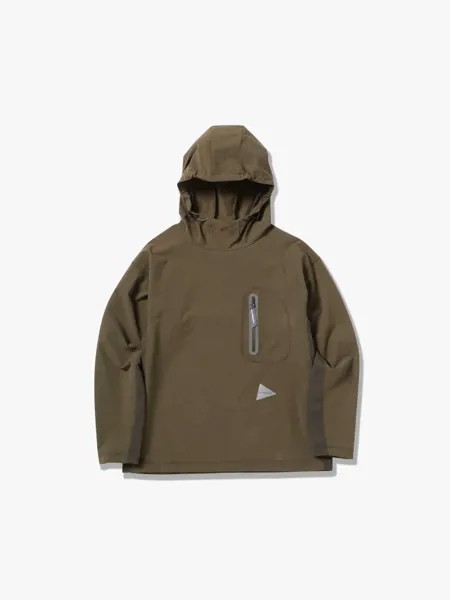 Толстовка And Wander Hybrid warm pocket hoodie kha