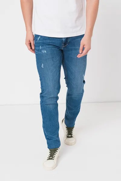 Узкие джинсы с потертостями Pepe Jeans London, синий