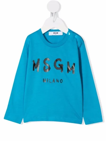 MSGM Kids толстовка с круглым вырезом и логотипом