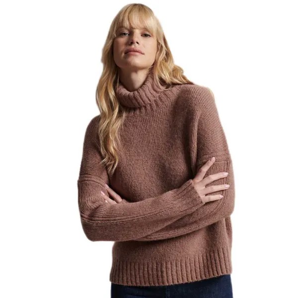 Свитер Superdry Studios Chunky Roll Neck, бежевый