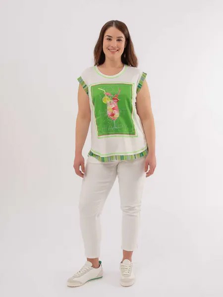Пышная футболка с коктейльным принтом Ovs, цвет white/green
