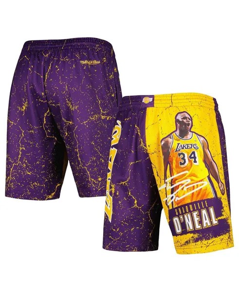 Мужские фиолетовые шорты Shaquille O'Neal Los Angeles Lakers Hardwood Classics Player Burst Mitchell & Ness