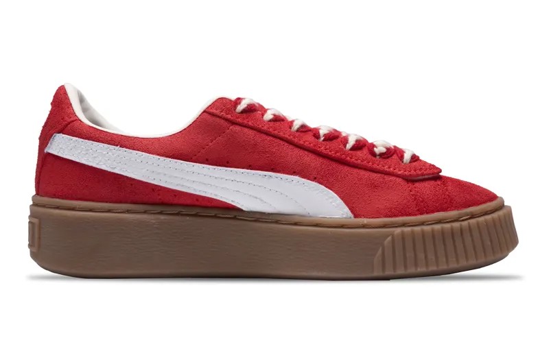 Кроссовки Puma FENTY BY RIHANNA Skateboarding Shoes Women's Low-top White, красный