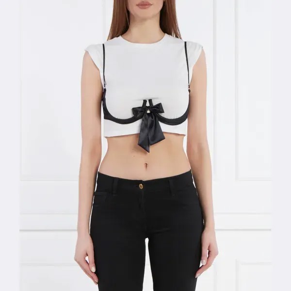 Укороченная футболка Elisabetta Franchi, белый