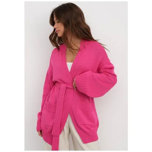 Кардиган KIVI CLOTHING, размер one size (40-46), фуксия, розовый