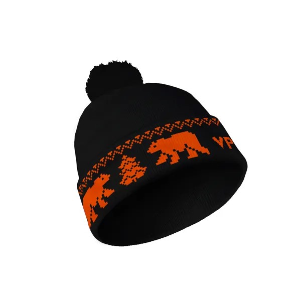 Шапка бини унисекс Virtus.pro FVPWINHATBK черная/оранжевая, one size