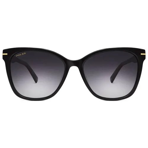 Солнцезащитные очки POLAR, кошачий глаз, поляризационные, с защитой от УФ, градиентные, для женщин, черный