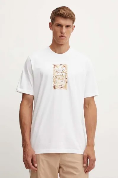 Хлопковая футболка adidas Originals, бежевый