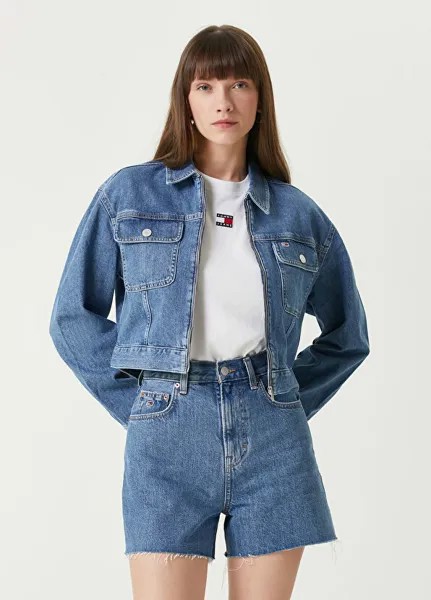 Укороченная джинсовая куртка Claire Tommy Jeans, синий