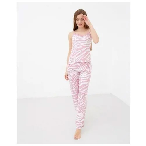Пижама  Kaftan, размер 42, белый, розовый