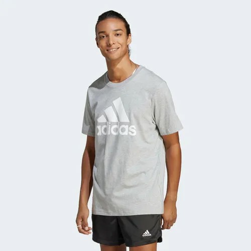 Футболка adidas Essentials Single Jersey Big Logo, размер 2XL, серый