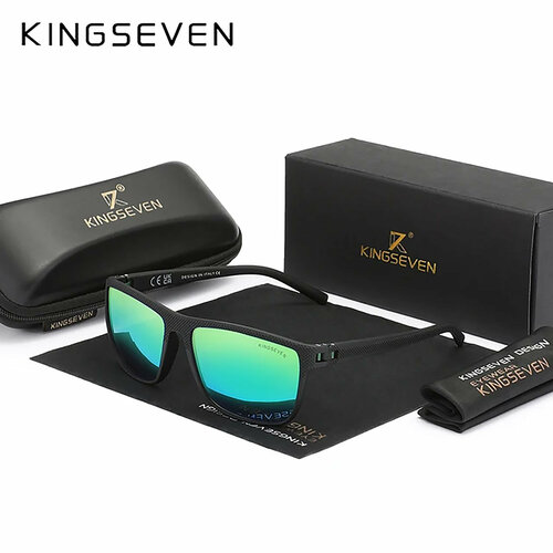 Солнцезащитные очки KINGSEVEN, черный/зеленый