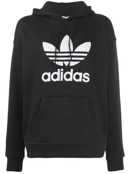 Adidas худи Trefoil с логотипом, черный