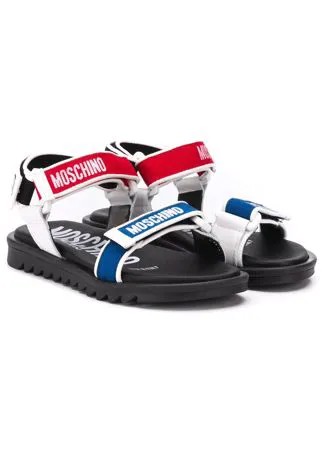 Moschino Kids сандалии на липучках с логотипом
