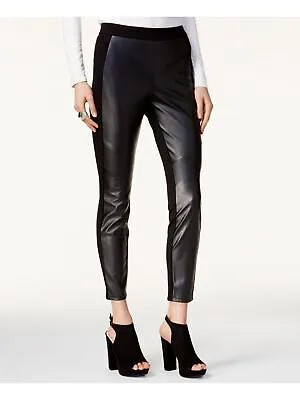 Черные женские узкие брюки с отделкой из искусственной кожи BAR III XXS