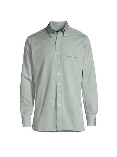 Хлопковая оксфордская рубашка Pinpoint Drake's, зеленый