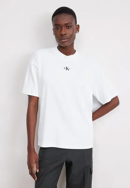 Футболка с принтом Label Boyfriend Tee Calvin Klein Jeans, цвет bright white
