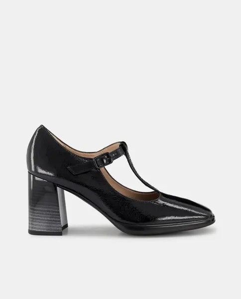 Женские туфли-лодочки из лакированной кожи с Т-образным ремешком и блочным каблуком Hispanitas, черный