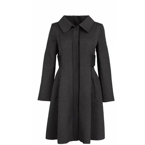 Пальто  Alberta Ferretti, силуэт прилегающий, средней длины, размер 42, черный