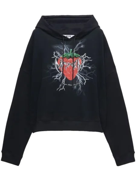 MSGM худи с приспущенными плечами и графичным принтом, черный