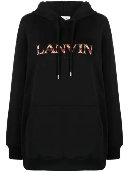 Lanvin худи с вышитым логотипом, черный