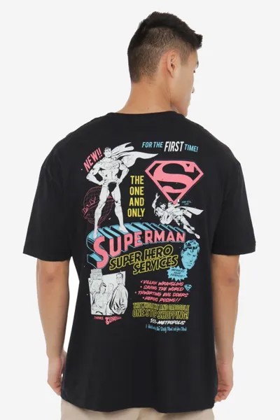 Мужская футболка Superman Super Hero Services DC Comics, черный
