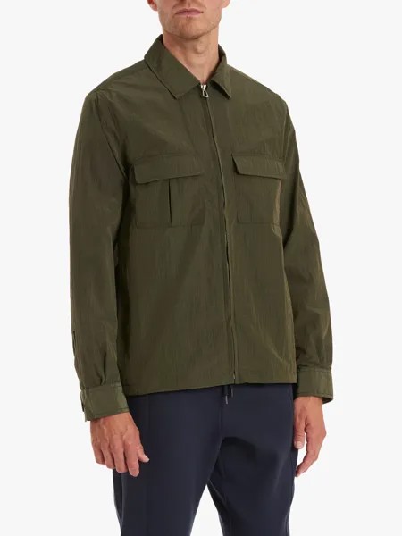 Ватная верхняя рубашка на молнии Paul Smith Ripstop, зеленая