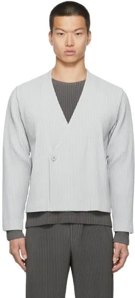 Серый светлый пиджак со складками по индивидуальному заказу 2 HOMME PLISSe ISSEY MIYAKE