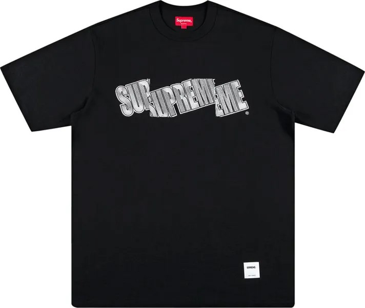 Футболка Supreme Cut Logo Short-Sleeve Top 'Black', черный