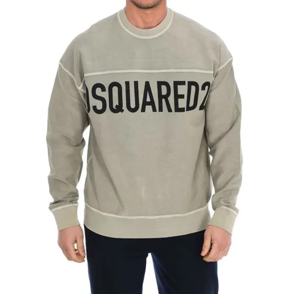 Мужская толстовка с длинным рукавом и круглым вырезом s74gu0536 s25462 Dsquared2, хаки