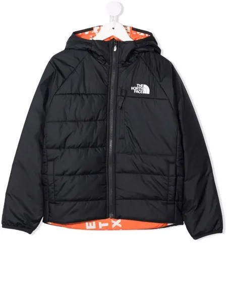 The North Face Kids двусторонний пуховик с логотипом