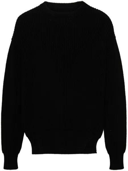 Jil Sander шерстяной джемпер в рубчик, черный