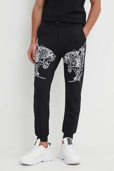 Хлопковые спортивные штаны Plein Sport, черный