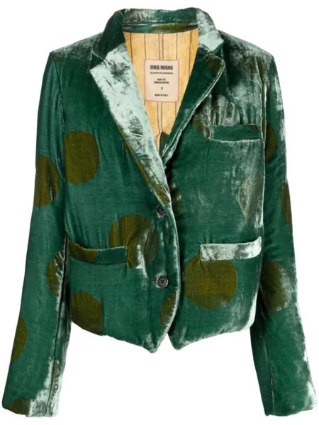 Uma Wang graphic-print single-breasted blazer, синий