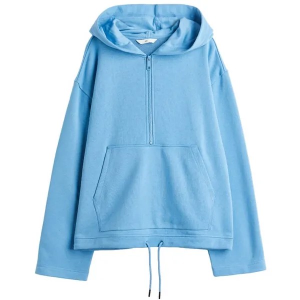 Худи H&M Half-zip, голубой (Размер S)