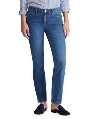 RALPH LAUREN Женские синие джинсы прямого кроя с застежкой-молнией и карманами с низкой посадкой 16