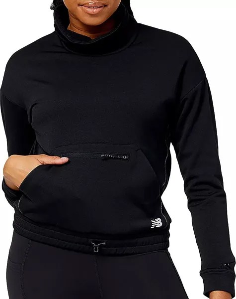 Женский пуловер с воронкой New Balance Heat Grid, черный