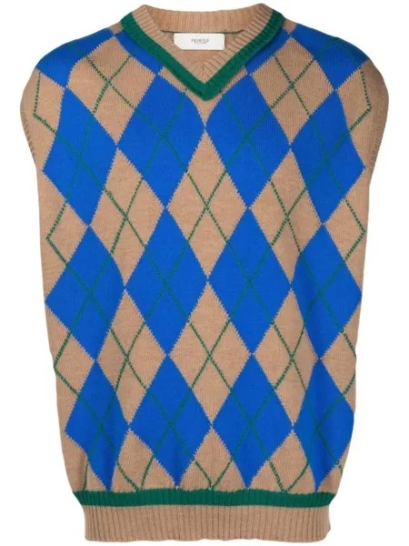 Pringle of Scotland джемпер с узором аргайл, коричневый