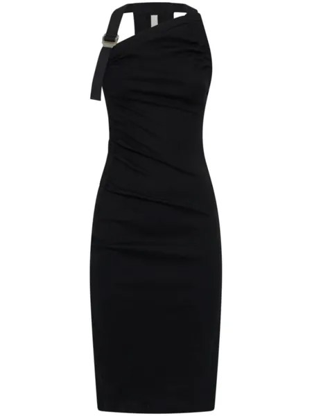 Платье миди со сборками и пряжками Dion Lee, черный