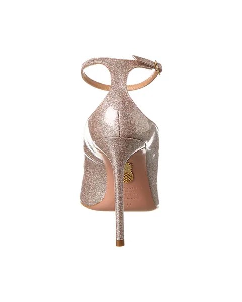 Aquazzura Love Affair 105 Виниловые туфли с блестками, золото