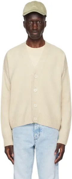 Бежевый укороченный кардиган Ami Paris