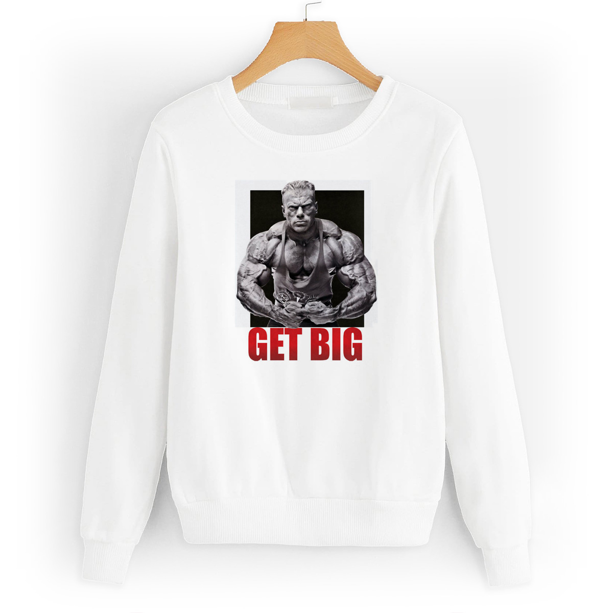 Свитшот белый CoolPodarok Get big.Спорт