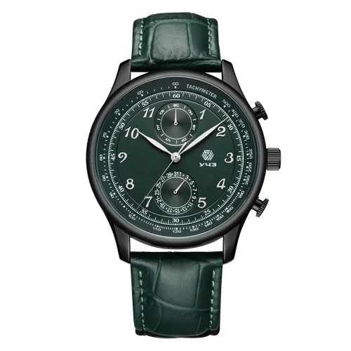 Наручные часы УЧЗ 3080L-3, зеленый, черный