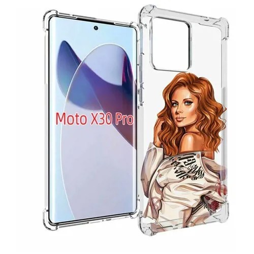 Чехол MyPads Бежевая-куртка женский для Motorola Moto X30 Pro задняя-панель-накладка-бампер