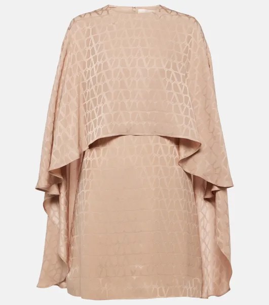 Мини-платье toile iconographe из шелкового жаккарда Valentino, розовый