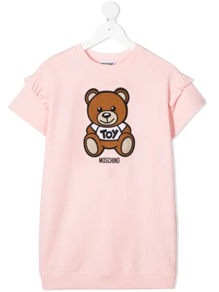 Moschino Kids платье-толстовка с принтом Teddy Bear