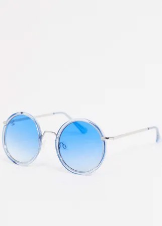 Круглые солнцезащитные очки с голубыми стеклами Jeepers Peepers-Голубой