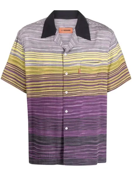 Missoni полосатая рубашка с короткими рукавами, фиолетовый