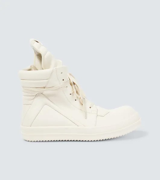 Высокие кожаные кроссовки Geobasket Rick Owens, белый